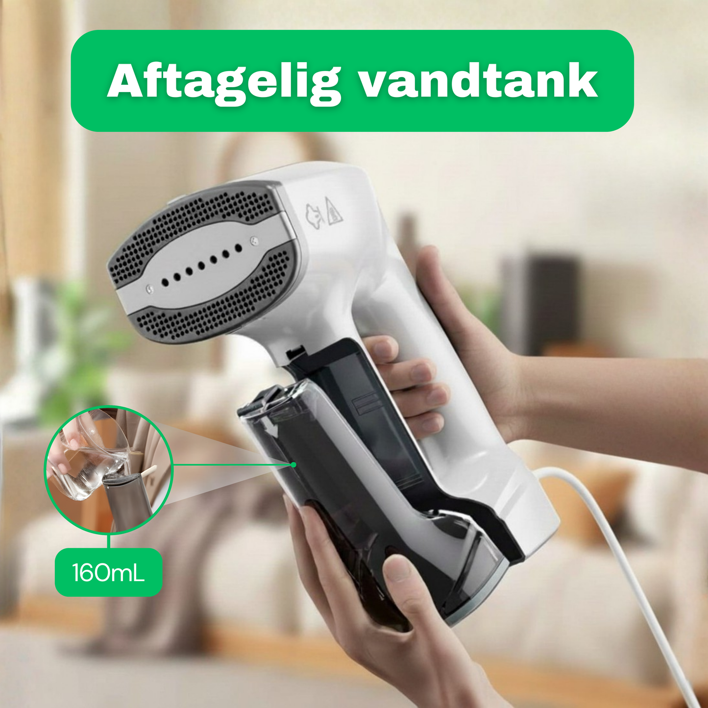 CleanFriend Steamy™ tøjdamper – detaljevisning af damphoved