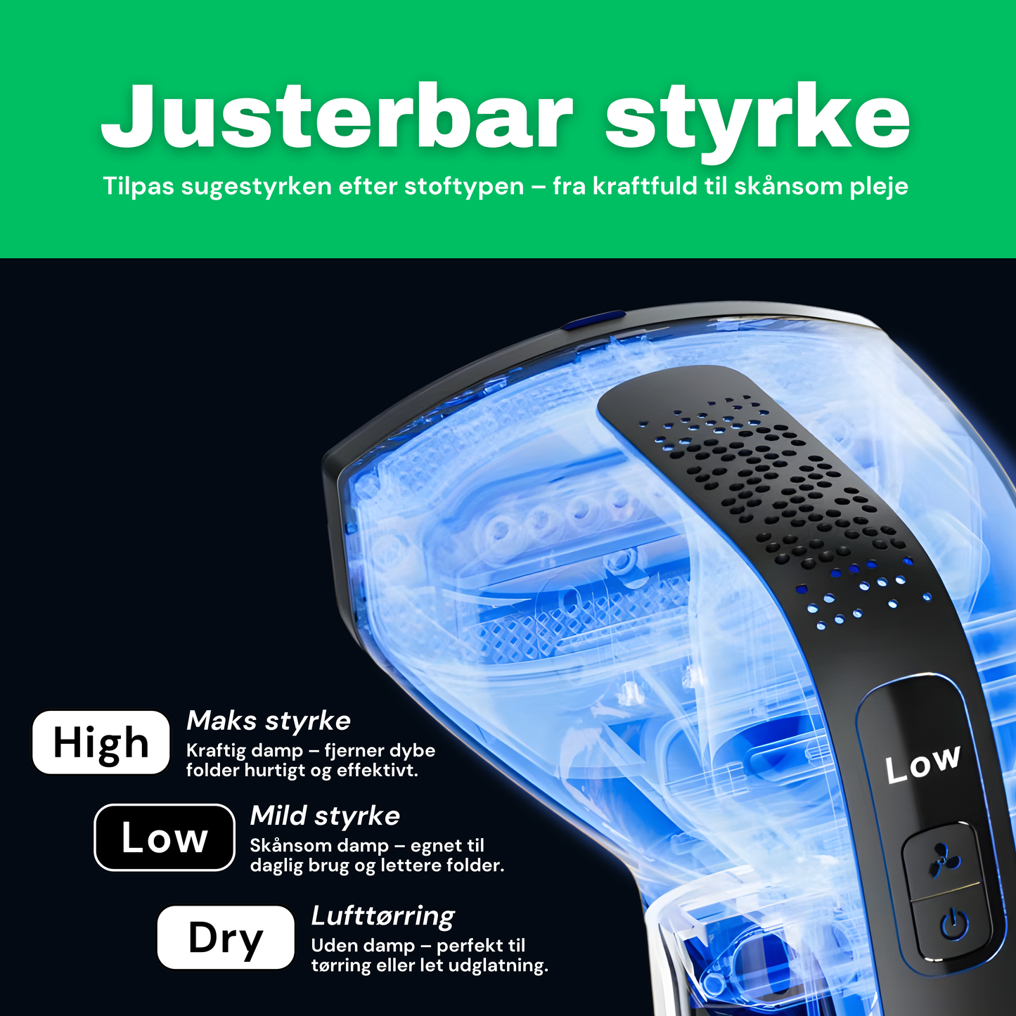 CleanFriend Steamy™ tøjdamper – funktionsoversigt