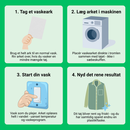 Vaskeark til tøjvask – lægges direkte i vaskemaskinen