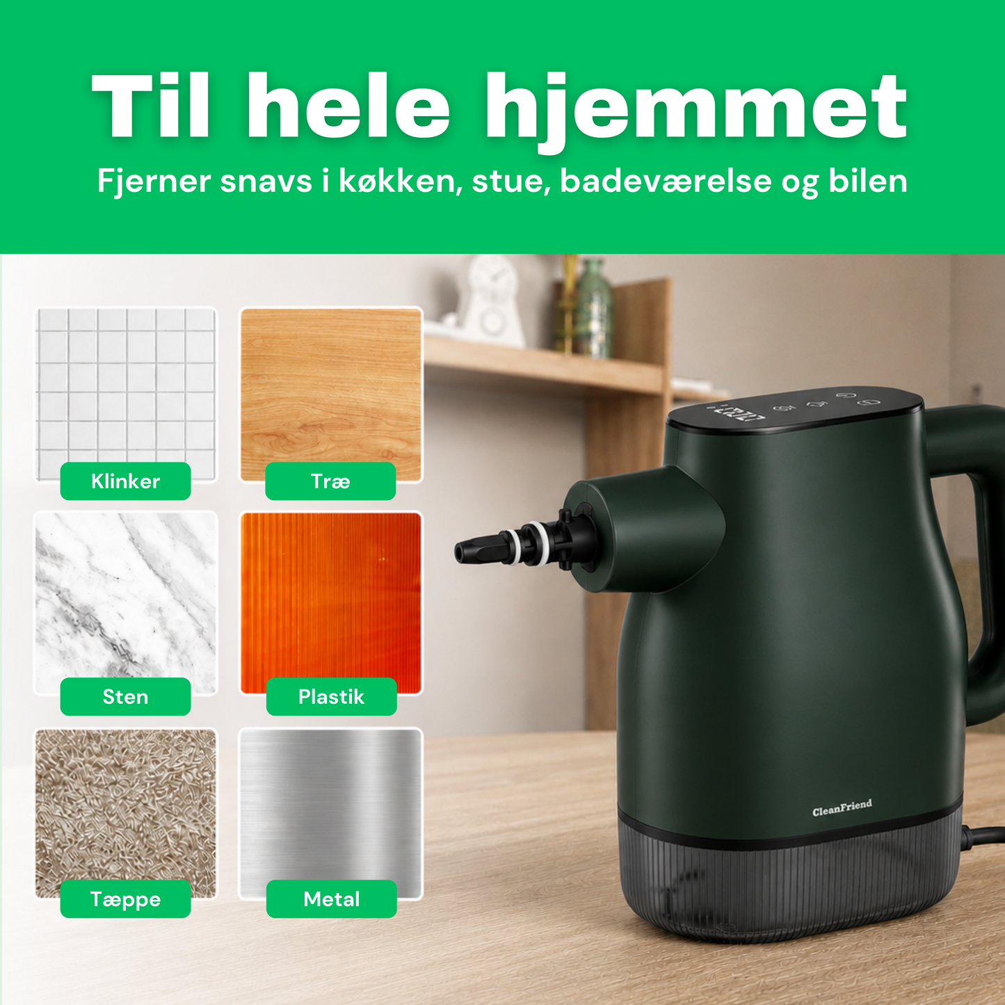 CleanFriend PureSteam™ damprenser – påfyldning af vandtank