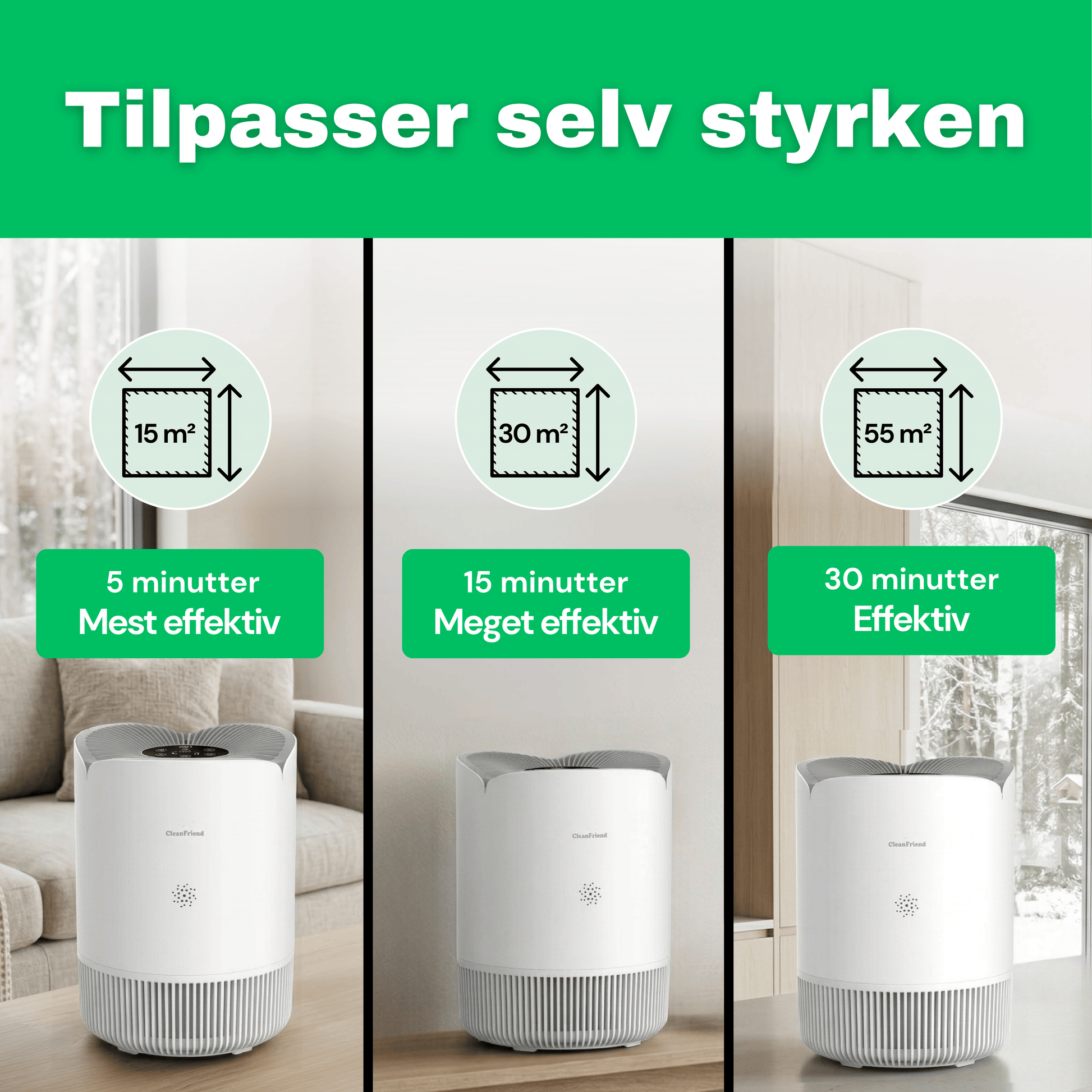 CleanFriend AirFlow30™ luftrenser – set fra siden