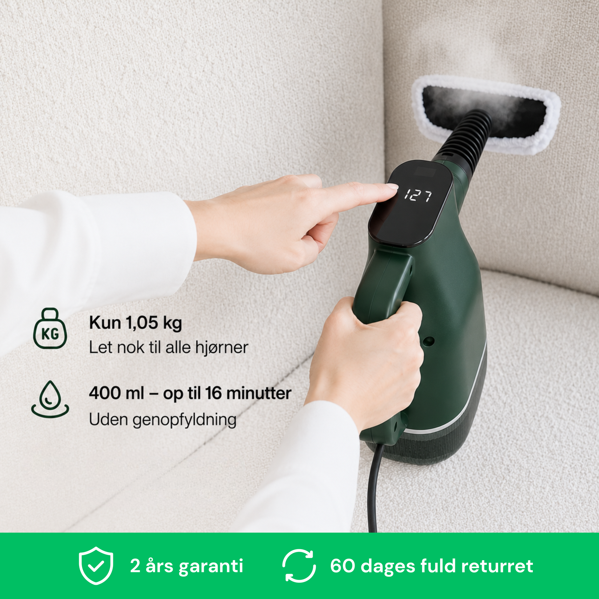 CleanFriend PureSteam™ damprenser – rengøring af fuger på badeværelset