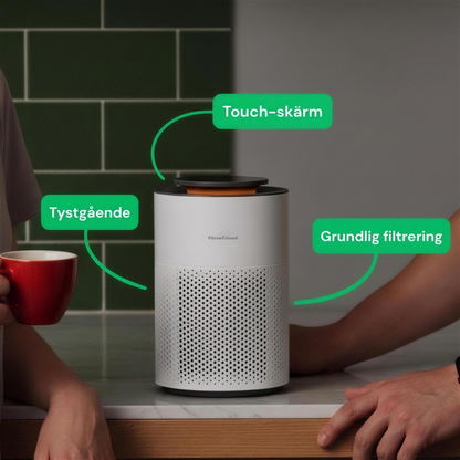 SE: CleanFriend AirFlow15™ luftrenare med pekskärm, tystgående drift och grundlig filtrering