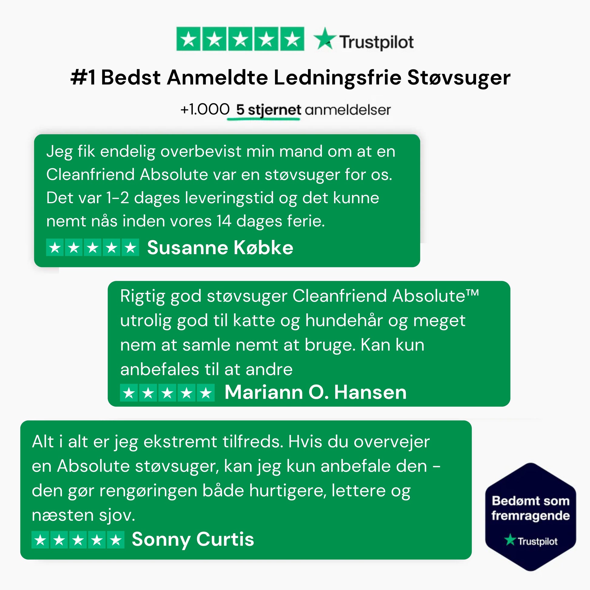 CleanFriend Absolute™ ledningsfri støvsuger – i dansk hjem