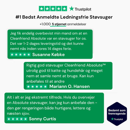 CleanFriend Absolute™ ledningsfri støvsuger – i dansk hjem